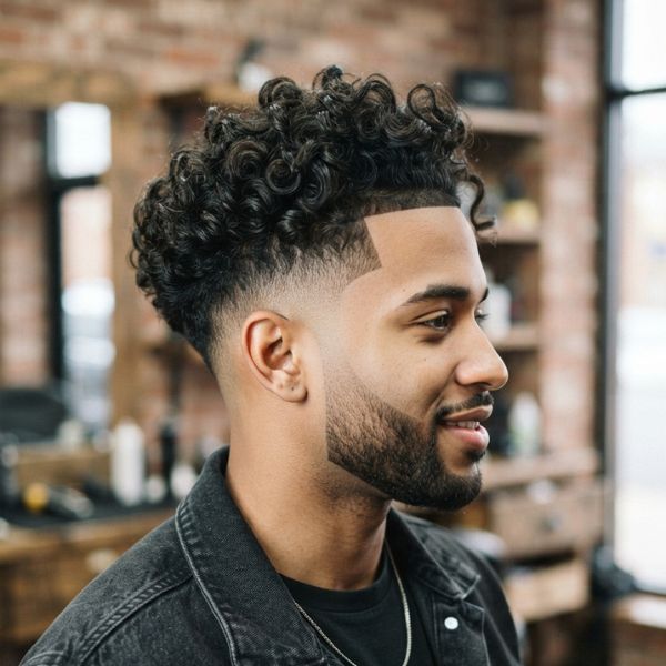 Curly Elevated Fade Hairstyle
