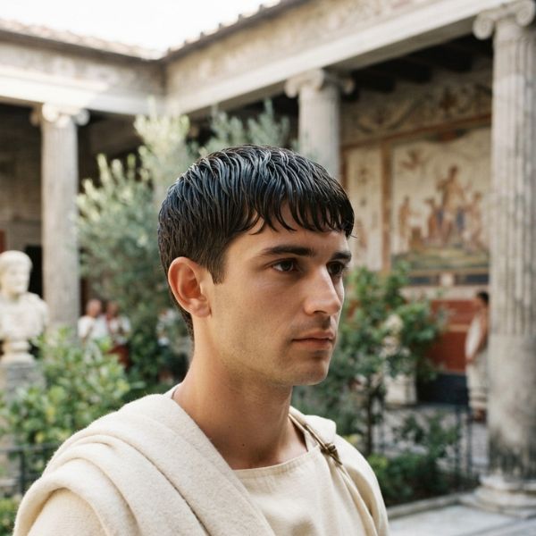 Forward-Swept Roman Hairstyle