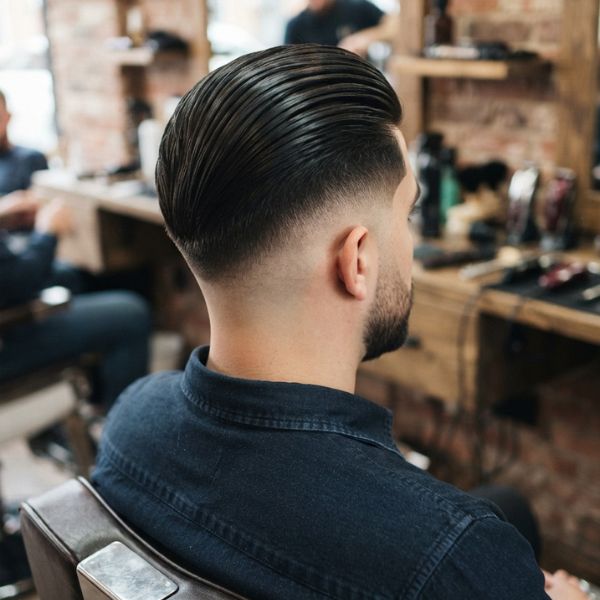 High Taper Fade Slick Back