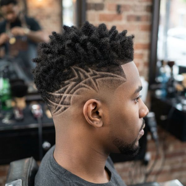 High Taper Fade with Design