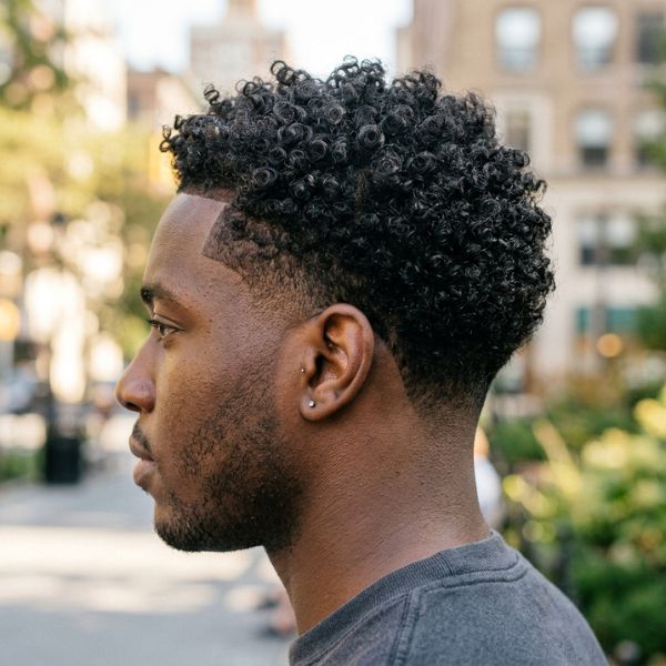 Low Taper Fade Curly Hair