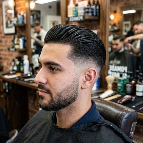 Mid Fade Slick Back