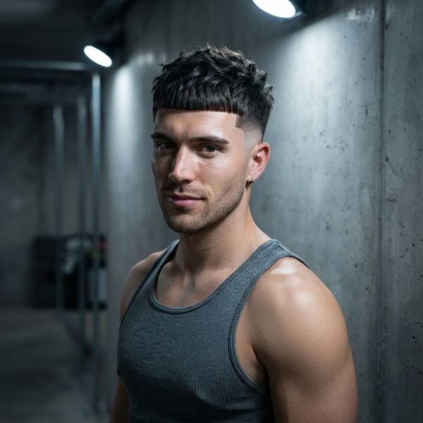 Textured Caesar Edge Haircut