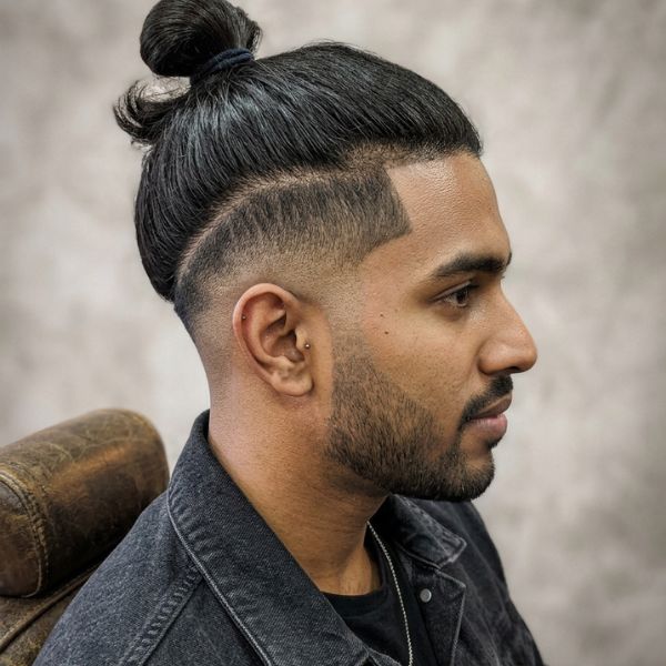 Tied Top Burst Fade Sides