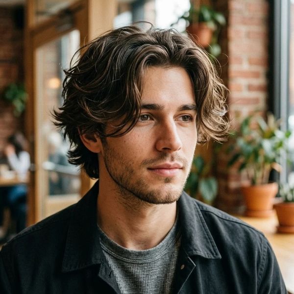 Curtain Bangs Style for Men