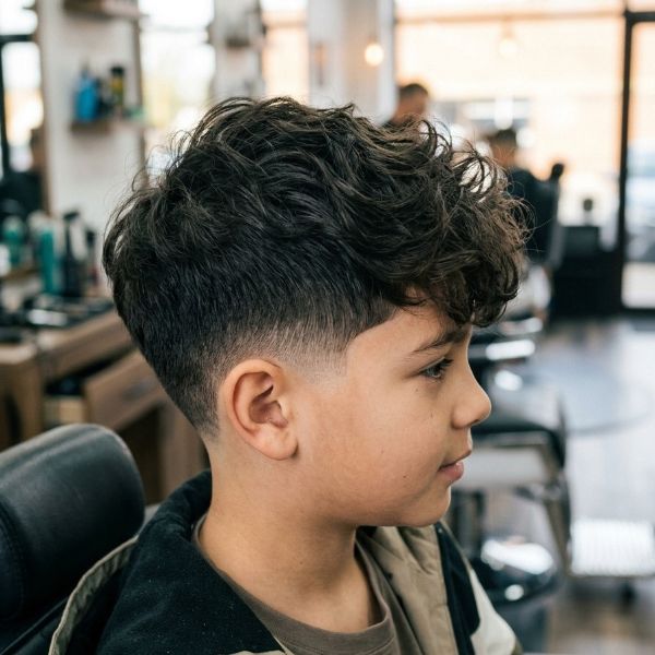 Kids Long Hair Taper Fade