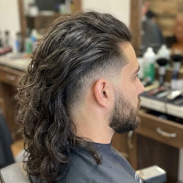 Long Hair Mid Taper Fade