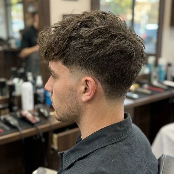 Messy Hair Mid Taper Fade
