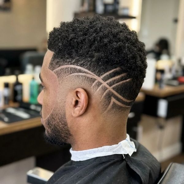 Mid Drop Fade With Design