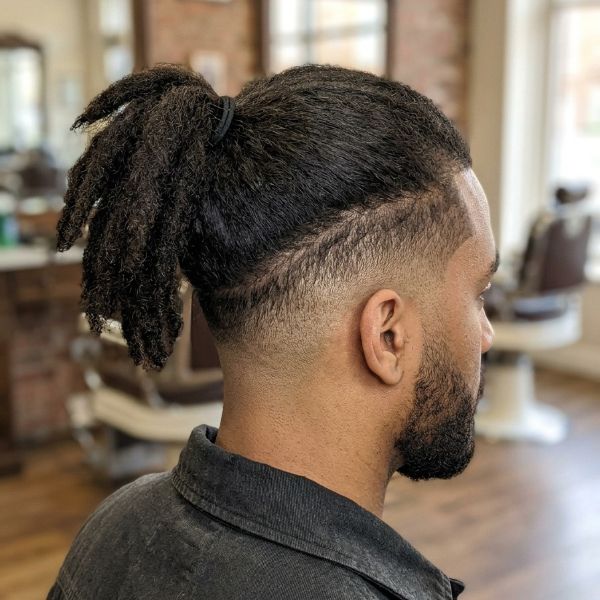Ponytail Long Hair Taper Fade